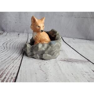 Woodland Surprises FOX Jacqueline Smith Vtg Hand Painted Franklin Porcelain 1984